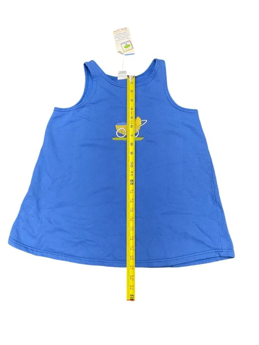 Mulberribush Girls Blue Cotton Tank Baby Carriage Print Size 7 USA